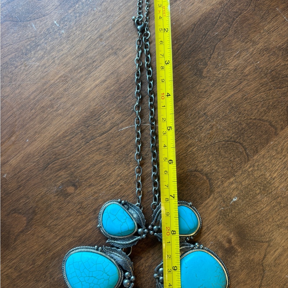 Turquoise Silver Pendant Necklace - Picture 8 of 8